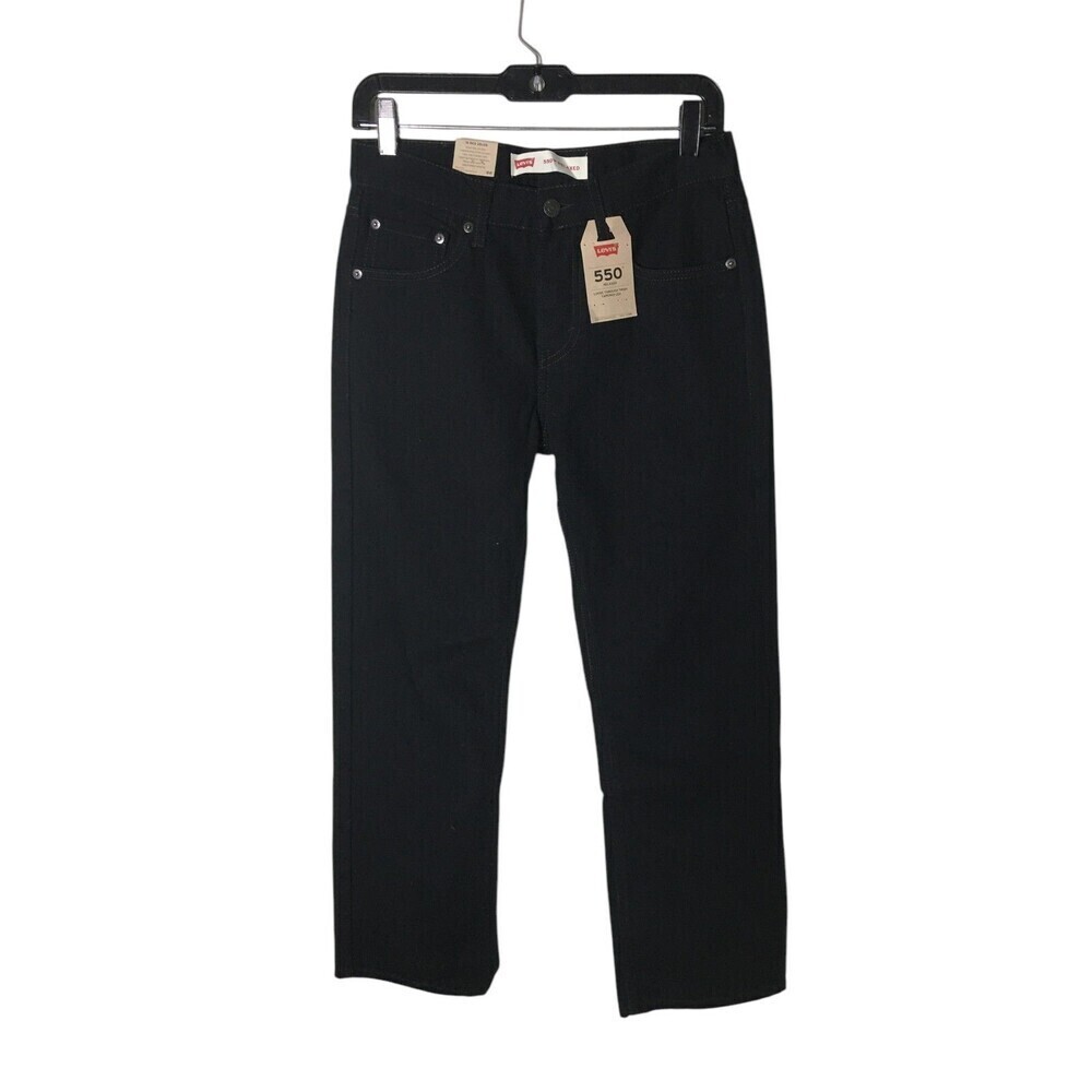 Levi's Pants 16 Women's Size 28 x 28 Black 550 Relaxed Tapered Leg 100% Cotton